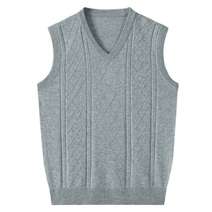 Pull en tricot 100 % acrylique respirant, léger, sans manches, très vendu, pull pour homme, confortable, pull en tricot. - Product Image 1