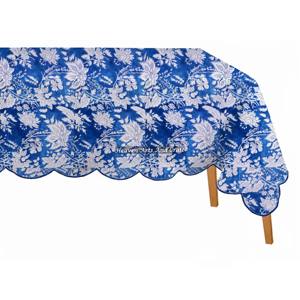 Nuevo Producto en Tendencia 2026: Mantel Rectangular con Borde Festoneado, Estampado Floral Indio a Mano, Tela de Algodón - Product Image 6