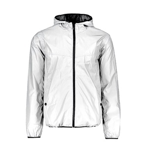 Veste OEM à effet iridescent et changeant de couleur avec capuche pour hommes et femmes - Coupe-vent imperméable élégant pour un style streetwear décontracté - Product Image 2