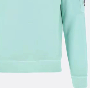 เสื้อสเวตเชิ้ตคอกลมสีเขียวอ่อนสำหรับผู้ชาย ทรงปกติ สีพื้น สวมใส่สบายๆ ในฤดูใบไม้ร่วง ผ้าถัก 100% คอตตอน มีกระเป๋าที่แขนซ้าย - Product Image 5