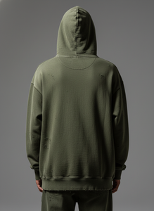 Sudadera con Capucha Personalizada para Hombre, 400GSM, Lavado Ácido, Logotipo Bordado con Pedrería, Estilo Vintage, 100% Algodón, Fabricante - Product Image 4