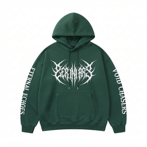 Sudadera con Capucha Oversize de Moda con Estampado de Letras, Jersey 100% Algodón Antiarrugas, Ajuste Holgado, Servicio OEM de Marca Personalizada - Product Image 1