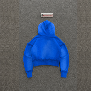 Sweat à capuche oversize respirant en coton French Terry, coupe décontractée, style streetwear, bleu délavé vintage, avec logo SIG imprimé sur le devant. - Product Image 6