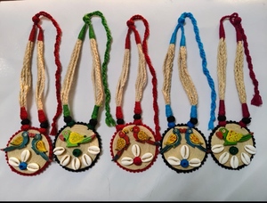AMULYAM OVERSEAS Handmade Bohemia Tribal <b>Necklace</b> Earring Set | Ethnic <b>Statement</b> Jewelry | Beaded Artisan Pendant | Wedding Gift - Product Image 6