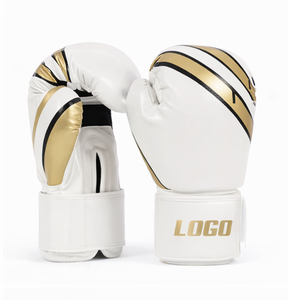 En gros, Mitaines de boxe et de kickboxing en cuir, noires et blanches, ventilées, pour l'entraînement et la cible - Product Image 2
