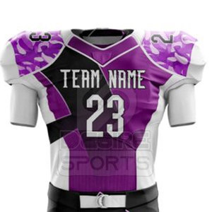 Uniforme de football américain pour hommes, imprimé, respirant, léger, grande taille, manches courtes, couleurs personnalisées, 100% polyester - Product Image 3