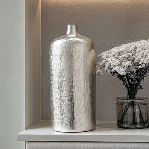 Classic Decorative Metal Vase For Home Decor Traditional Flower Holder For Living Room And Entryway Styling - Product Image 2