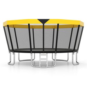 Trampoline de loisirs familial d'extérieur de 16 pieds avec filet de sécurité à 360 degrés, cadre de 18 pieds, cadre de 14 pieds, capacité de 150 kg pour utilisation en extérieur - Product Image 3