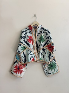Handmade Vintage Suzani Embroidery <b>Jacket</b> For Women's Boho Ethnic <b>Jacket</b> Coat Gift For Her Bohemian Street Style Coat - Product Image 1