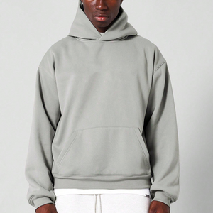 Sweat à capuche pour homme avec logo personnalisé, 100% coton, épaules tombantes, impression personnalisée, streetwear, sweat à capuche surdimensionné et lourd pour homme - Product Image 4