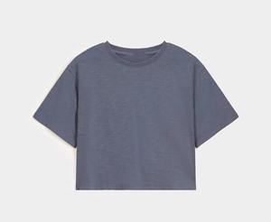 Women's Short Sleeve Cotton Jersey T-Shirt Casual Solid Color Regular Fit Knitted Plain Dyed <b>Top</b> - Product Image 6