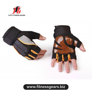 Guantes de Levantamiento de Pesas JUST FITNESS GEARS de Cuero PU, Medios Dedos, Ligeros, Correa de Muñeca Ajustable, Secado Rápido, para Gimnasio y Ciclismo para Hombre - Product Image 2