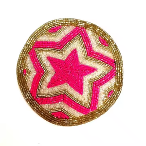 Traditional <b>Beaded</b> Glass Cup <b>Coasters</b> for Table Protection Bohemian Style Decor for Special Occasions - Product Image 5