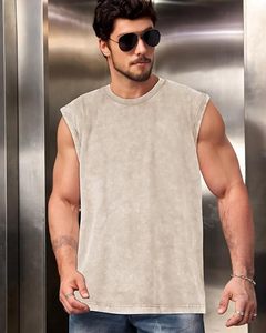 เสื้อกล้ามผู้ชาย Six Trend Sports สีเบจ คอกลม แขนกุด สวมใส่สบาย ระบายอากาศได้ดี แห้งเร็ว ผ้าถัก สีพื้น 100% ผ้าฝ้าย - Product Image 5