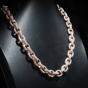 Collier chaîne cubaine Iced Out en argent 925 avec diamants Moissanite, style Hip Hop de luxe - Product Image 1