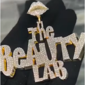 Full <b>Iced</b> <b>Out</b> Hip Hop Moissanite <b>Chain</b> Pendant 925 Silver Custom Letter Name Round Gold Plated Unisex - Product Image 1