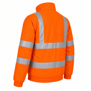 Custom Logo Mens Industry <b>Jacket</b> <b>High</b> <b>Visibility</b> Tape Stand Collar Zipper Pockets Safety Outerwear Custom Workwear <b>Jacket</b> - Product Image 6