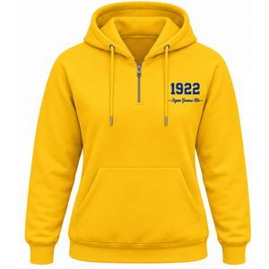 Sigma Gamma Rho Women's University <b>Half</b> <b>Zip</b> Hoodie Yellow Custom Greek Letter Pullover Casual Collegiate Sorority Fashion Street - Product Image 1