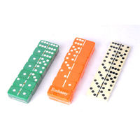 Ensemble de dominos double 6 en résine, effet marbre coloré, dominos en mélamine, spinner doré, logo personnalisé, vente en gros, divertissement