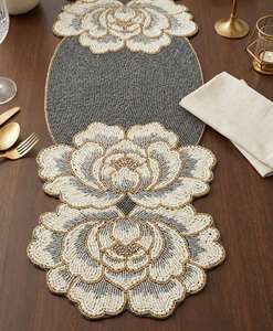 Stylish Decorative Beaded Embroidery <b>Placemats</b> Handmade <b>Table</b> Accessories for <b>Dining</b> <b>Table</b> Home Kitchen Hotel and Restaurant - Product Image 1