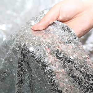 <strong>Silver</strong> Glittering Disposable <strong>Table</strong> <strong>Skirt</strong> for New Year's Eve Party Party Supply - Product Image 1