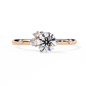 Rose Gold Oval Cut Diamond Engagement <b>Ring</b> Three Stone Bridal Band Prong Set Jewelry for Women - Product Image 2