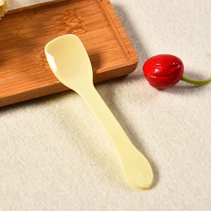 Cuillère jetable moderne en plastique alimentaire 10,3 cm, noire, rouge, jaune, transparente, blanche, emballée individuellement, pour pudding, crème glacée, fête - Product Image 4