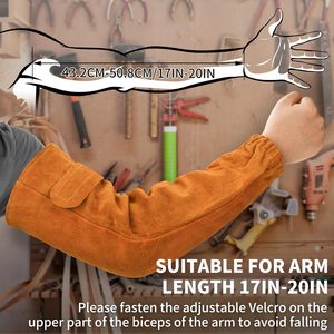 Mangas de Soldadura de Cuero Vacuno de Alta Calidad, Resistentes al Fuego y a los Cortes, Protección para Brazos de Trabajo Pesado, Colores Personalizables - Product Image 2