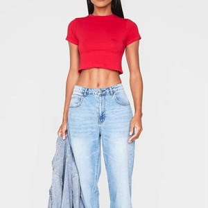 T-shirts d'été en bambou vierges pour femmes avec logo personnalisé, doux, respirants, décontractés, à manches courtes, vente en gros, OEM, en vrac direct usine - Product Image 6