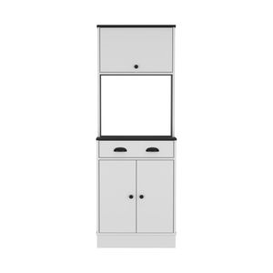 Mobile da Cucina Bianco/Nero con Supporto per Microonde Serie Warden Kitchen - Product Image 1