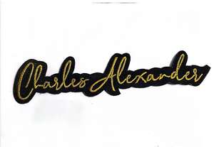 Patch brodé personnalisé de luxe en fil de métal et sequins, résistant à l'eau, effet 3D en relief pour vêtements de mode, lettres et écritures manuscrites - Product Image 2