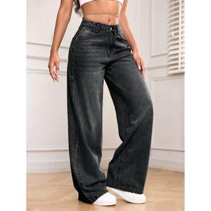 Jeans en denim noir délavé style Y2K vintage pour femmes, confortables et respirants toute la journée, tailles 26 à 40 - Product Image 4