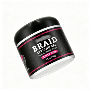 Private Label 4oz Super Hold <b>Braid</b> Styling Gel <b>Long</b> Lasting Frizz-Free Edge Tamer for Strong Hold Curly Hair - Product Image 1