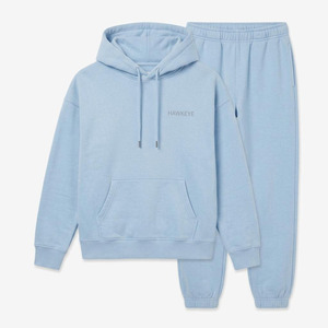 Hawk Eye Sports <b>Men's</b> Slim Fabric Fleece 300g Winter <b>Pullover</b> Hoodie Full-Length Button-Up Tracksuit Set Breathable - Product Image 6
