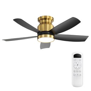 42-Inch <b>Flush</b> <b>Mount</b> <b>LED</b> <b>Ceiling</b> Fans with 22W <b>LED</b> <b>Light</b> and Remote Control 5 ABS Blades for Bedroom Patio - Product Image 2