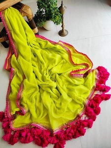 Haldi Function Wear Beautiful Latkan Work <b>Saree</b> with Running Blouse Piece for Party Wear Bride's Pretty Look - Product Image 5