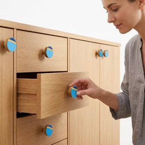 Pomo Moderno de Resina y Madera para Muebles, Ecológico, con Incrustaciones, Fácil Instalación para Cocina, Hogar y Oficina, Diseño Duradero - Product Image 2