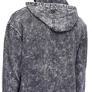 Sudadera con Capucha Beige Personalizada con Efecto Ácido para Hombre, Oversize, Hombros Caídos, Bolsillo Canguro, Estilo Vintage Lavado, Streetwear - Product Image 3
