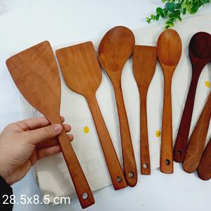 Natural Longan Wood <b>Cooking</b> <b>Utensils</b> Set Eco-Friendly Handicraft From Vietnam <b>Wooden</b> Spoon Spatula Tool Set - Product Image 2