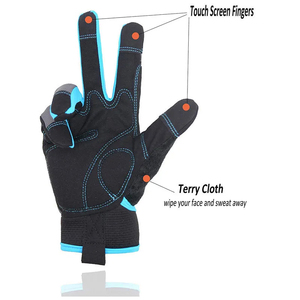Gants de travail industriels pour hommes, en laine/polyester, durables, pour la conduite, robustes, pour le jardinage, l'agriculture, demi-doigts, imperméables - Product Image 2