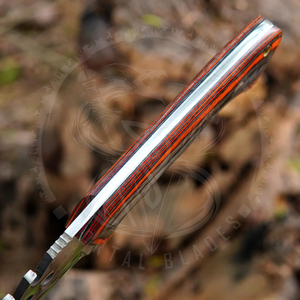Cuchillo de Caza de Acero Inoxidable con Punta Caída, Mango de Micarta y Hoja Serrada para Supervivencia al Aire Libre - Product Image 2