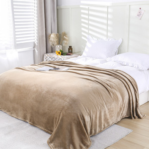 Solid Color Polar Fleece <b>Blanket</b> Rectangle Shape Skin-Friendly Knitted Coral Fleece Throw Home Use Four Seasons - Product Image 5
