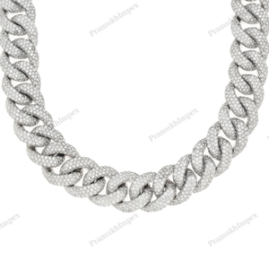 Cadena de eslabones cubanos de 20 mm y 22 pulgadas, chapada en oro, de plata de ley 925, con moissanita, estilo Hip Hop, de lujo, gruesa y fina, de Miami - Product Image 3