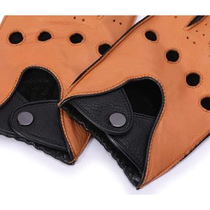 Gants en cuir véritable pour hommes, à doigts entiers, pour la conduite, la moto, les voyages, les activités de plein air, gants légers très vendus - Product Image 4