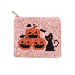 Porte-monnaie perlé fait main en perles de verre blanches, motif baiser, pochette zippée, petite trousse de maquillage, porte-cartes, étui portefeuille - Product Image 6