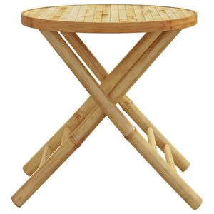 17.7 Inch Diameter Natural Bamboo Foldable <b>Garden</b> <b>Table</b> for Outdoor Use - Product Image 5