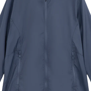 Veste de course à capuche ultra coupe-vent pour homme grande taille, épaisse, respirante, avec fermeture éclair, poignets élastiques, design pliable, bleue - Product Image 2