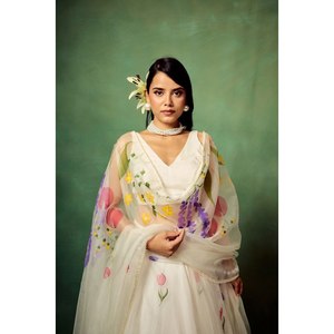 Mono de fiesta con estampado floral de diseñador hermoso Lehenga Choli para ocasiones especiales - Product Image 3