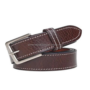 Ceinture en cuir véritable pour homme, design personnalisé, unisexe, en cuir de vachette, avec boucle en laiton massif. - Product Image 5