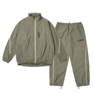 Nylon Blank Zip Fly Sports Nylon Streetwear Tracksuits <b>for</b> <b>Men</b> High Quality Unisex <b>Jacket</b> & <b>Track</b> Pants Set - Product Image 5